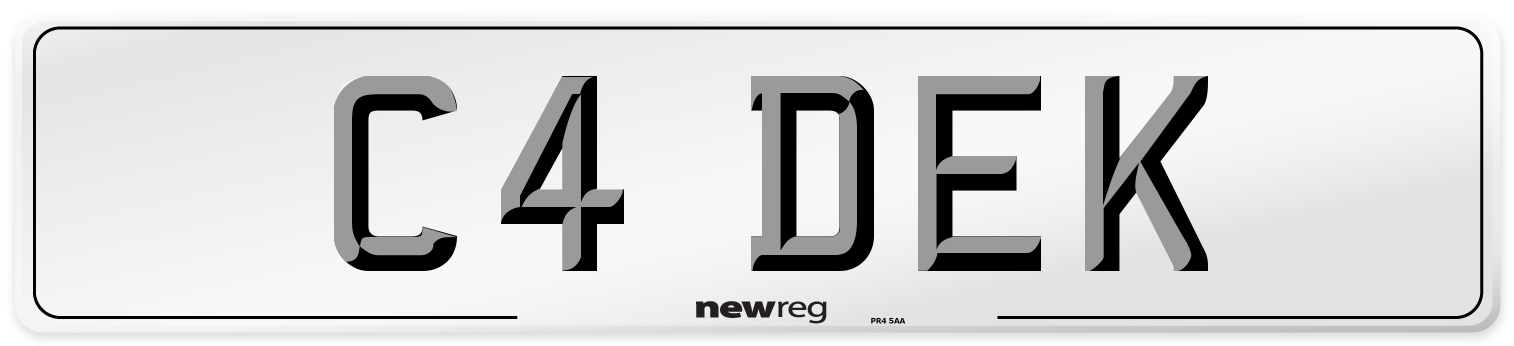 C4 DEK Number Plate from New Reg